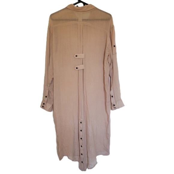 Free People Women's Tan Flowy Shirt Dress Women's M Wool Blend - Picture 3 of 13